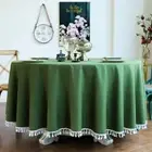 Lace Household Cotton and Linen Household Large Round Dustproof Table Cloth