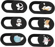 DOITOOL 6pcs Cartoon Pattern Webcam Cover Slide Privacy Protection for Laptop Tablet Easy to Install Prevents Unauthorized Access Adorable Designs for Family Use