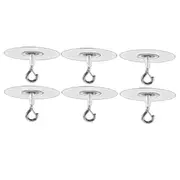 6Pcs Adhesive Ceiling Hooks for Popcorn Concrete Textured Ceiling Wall , No Drilling Self Adhesive Ceiling Hooks As Shown