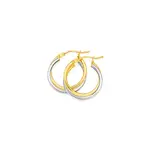 9ct Gold Two Tone 15mm Double Hoop Earrings