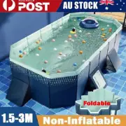 Foldable Large Rectangular Above Ground Outdoor Swimming Pool Adult Kiddie AU