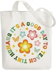 [ANATTASOUL] Canvas Tote Bag with Inner Pocket for Women,Reusable Tote Shoulder Bag Casual Bag for Vacation, Shopping,Work,Gym
