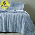 Bianca Langston Comforter Set Blue. Modern Beautifully quilted. 6 Piece Set