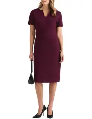 [David Lawrence] Bronwyn Felted Wool Dress in Fig