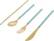 Toddmomy Essential Kitchenware: Lightweight Stainless Steel Cutlery Set Fork Spoon Straw Suitable for Occasions