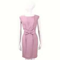 在飛比找Yahoo奇摩購物中心優惠-LOVE MOSCHINO 粉紫色蝴蝶結飾包袖洋裝