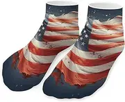 [QMNVBDS] Stars And Stripes Socks Ankle Length Socks Casual Short Socks for Women Men Low Cut Sports Socks Running Socks No Show Socks Ankle Socks Athletic Socks Workout Socks, Style, One Size, Style