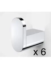 6 x CAROMA “Kari” Robe Hooks - Polished Chrome - 985602C