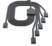 Cooler Master 1-to-5 ARGB Splitter Cable / 5V - Support 3-pin Addressable RGB - LED Sync Cable for MasterFan/MasterLiquid ARGB Series Support(ARGB 1-to-5 Splitter)