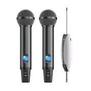AD55 Dual Handheld Dynamic Wireless Microphone, Rechargeable Wireless Dual UH...