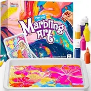 Klever Kits Water Marbling Paint for Kids 10-12 Years, Magic Marbling Paint Art for Girls, Marbling Paint Kit for Boys, Craft Sets for Activities, Birthday Gift