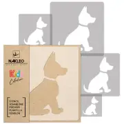 5x reusable PLASTIC Stencils / 13.4" to 3.5" / Nursery KIDS Template / DOGS