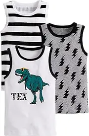 [ANIMQUE] Children's Cotton Top Baby Boys Girls Vest Pack of 3 Cartoon Motif, W x 508, 80-86