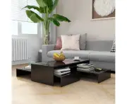 Nesting Coffee Table Set High Gloss Black 100x100x26.5 cm
