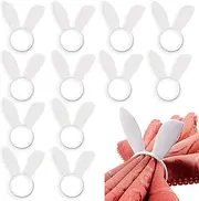 FEPITO 12Pcs Easter Bunny Ear Napkin Rings Rabbit Napkin Ring Holders Table Decorations for Spring Easter Party