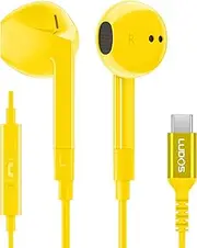 [Ludos] FEROX USB C Headphones, 5 Years Warranty, USB-C Earbuds for iPhone 16 15 Pro Max Plus Samsung Galaxy S24 S23 Ultra S22 S21 FE S20 Z Flip 3 Fold 4 A53 A54, USB Type C Earphones for iPad - Yellow