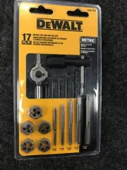 Dewalt DWA1450 Metric Tap & Die Set 17 Piecies 5 Sizes Taps Dies Drill Bits NEW