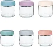 6 Pack 10 Oz Overnight Oats Containers with Lids, Glass Jars with Airtight Lids, Wide Mouth Mason Salad Jars, Glass Food Storage Containers for Yogurt Spice Snacks Sugar