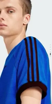 Sz M RARE Adidas Mens Originals Adicolor 70s Vintage Cali Tee Shirt Blue Brown