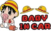 Baby in Car Cartoon Warning Stickers, Removable Safety Sign Decal Stick on Window and Trunk, Cute Window Car Sticker, Long Lasting & Waterproof Help Safety Tips