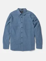 Brand New Mens Volcom Date Knight Long Sleeve Button Up Stone Blue Size Medium