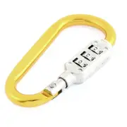 Resettable Combination Number 3 Digit Padlock Carabiners Hook