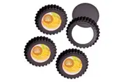 Daily Bake Non Stick Bakeware Quiche Pan Loose Base 12x2.5cm Set of 4