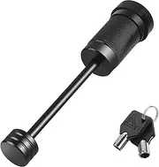 METOWARE Trailer Tongue Coupler Lock 1/4" Dia, 3-1/2" Span, Trailer Hitch Lock for Latch-Type Coupler, Black Trailer Pin Lock for Towing Trailer RV Car Boat Truck (1 Pack)