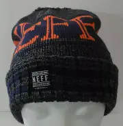 Neff Evan Beanie/Hat Women's can be Unisex Charcoal/Orange OSFM NEW