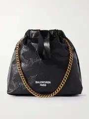 [Balenciaga] Balenciaga - Crush Mini Textured-leather Tote - Black - One size One size Black