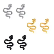 Stainless Steel Snake Screw Stud Earrings