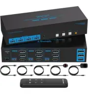 4K144Hz HDMI + 2 Displayport KVM Switch 3 Monitors 3 Computers 8K USB 3.0 KVM...
