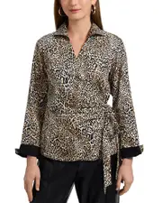 Foxcroft Salina Animal Print Blouse
