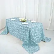 Light Blue RIBBON ROSES 90x132" RECTANGLE TABLECLOTHS Wedding Catering Linens