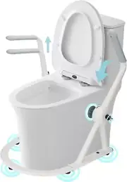 Modem Toilet Safety Rails (350 lb) - Adjustable Toilet Safety Frame & Rails