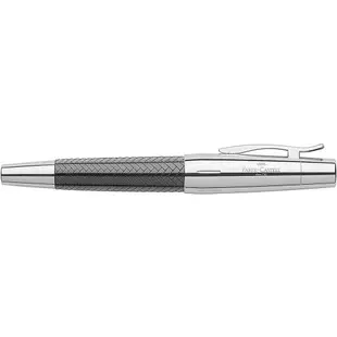 Faber-Castell E-MOTION 天然樹脂雕紋 鑲木紋黑色鋼筆