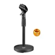 Desktop Microphone Stand, Adjustable Table Mic Stand with Mic Clip and 5/8" M...
