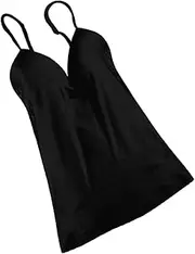 [Prettyia] Womens Adjustable Strap Built In Bra Tank Tops Camisole