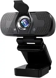 1080P Full HD Webcam with Microphone for PC, USB 2.0 Plug and Play Web Camera for Desktop and Laptop, Ideal for Streaming, Video Calling, Conferences