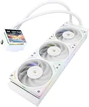 Hyper Vision 360 UB ARGB White CPU Liquid Cooler, 3.95in Magnet Absorbent LCD Screen - 480x480 Resolution for Images,Magnetic Panel Screen Water Cooler for AM5/AM4/ Intel LGA1851/1700 (White)