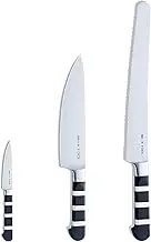 F. DICK 1905 Chef's Knife Set (for Professional and Hobby Chefs, Set of 3, 56 HRC, Easy Cleaning) 81974400, Steel Colour (Stainless Steel)