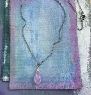 NEW Rose quartz Sundance Charm Antique Silver Handmade Artisan Necklace