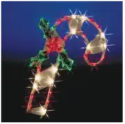 17"H x 14"W Illuminated LED Candy Cane Window Silhouette Christmas Holiday Decor