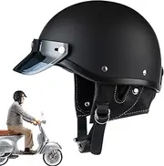 Adults Half Helmet for Men and Women, Open Face Motorcycle Motorbike Helmet Lightweight Breathable Electric Bikes Helmets for Motorcycle Scooter Bike