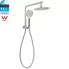 KYLINS Brushed Nickel Round 8" Shower Head + 3 Mode Handheld Gooseneck Arm Set