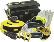 Mean Mother 4X4 Recovery Snatch Strap Kit 8-Pieces, 11.000 Kg Minimum Breaking Strength - MMKIT08