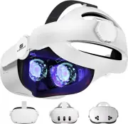 Oculus Quest 2/3/3S Head Strap, 3-In-1 Adjustable Halo Headband, VR Accessory