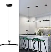 GEADI Modern Kitchen Island Lighting, Dimmable LED Pendant Light with Remote Control, Chandelier Ceiling Lights for Dining Room Living Room - 1 Light