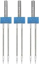 Gsycle 3PCS Double Needles Pins, Stainless Steel Sewing Machine Twin Needles Threading and Hooking Stitches Sewing Accessories for Household (Double Machine Needle 3MM-3 Pieces/Bag)