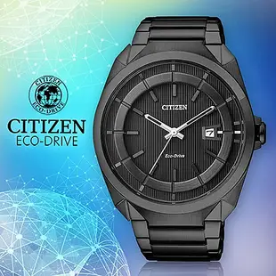 【金台鐘錶】CITIZEN 星辰 光動能腕錶 簡約時尚(男錶) 43mm IP黑 AW1015-53E